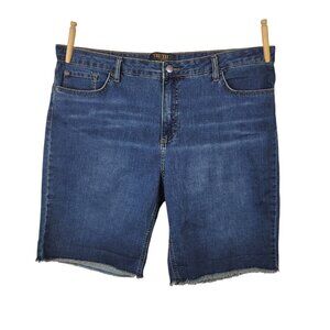 Truth Bermuda Board Shorts Plus Size 20 Medium 40" x 9.5" Denim Frayed Hem Jean